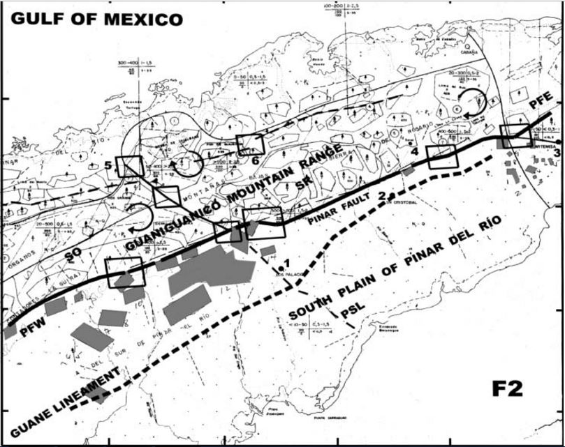 Western segment of the Cuban Morphostructural map