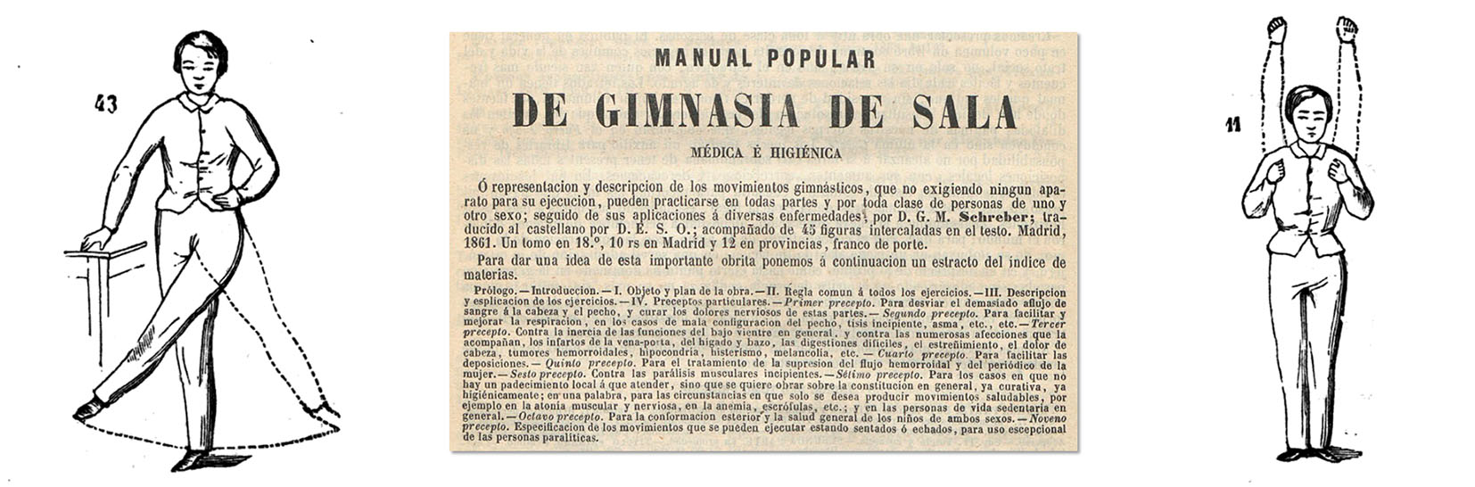 El Monitor de la Salud, Madrid, 15 de agosto de 1861. Ejercicios de gimnasia de sala