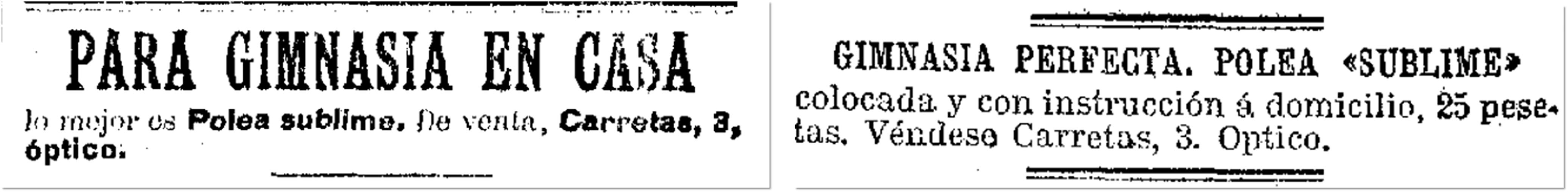 La Época, 18 de mayo de 1904, p. 3; El Imparcial, 20 de diciembre de 1904, p. 4