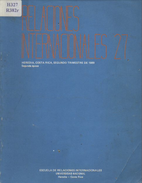 					Ver Vol. 27 Núm. 2 (1989): Relaciones Internacionales
				