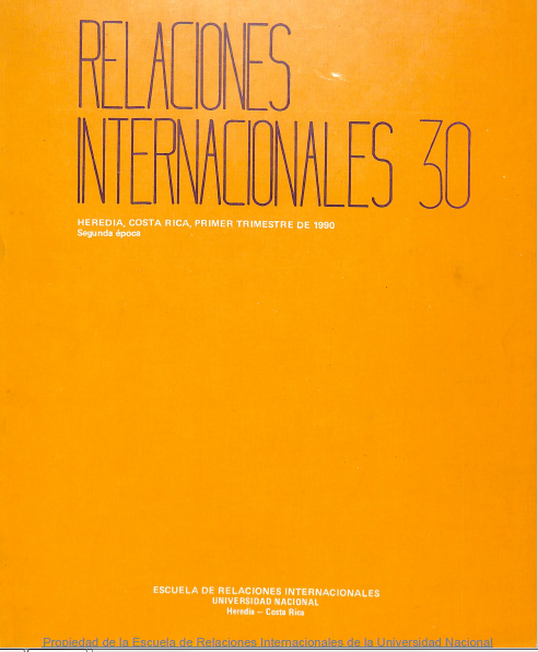 					Ver Vol. 30 Núm. 1 (1990): Relaciones Internacionales
				