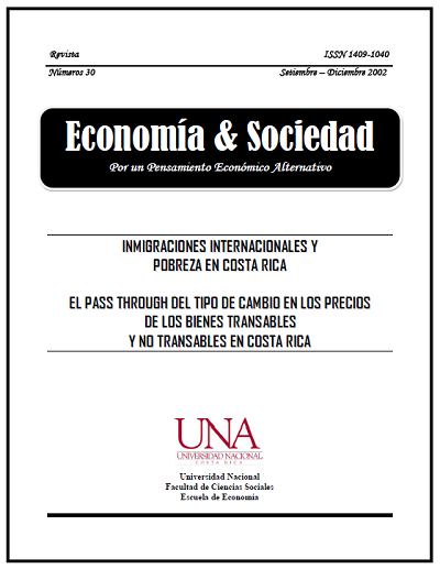 View Vol. 7 No. 20 (2002): Economía & Sociedad (setiembre-diciembre 2002)