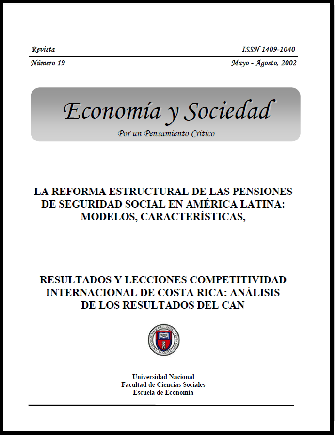					View Vol. 7 No. 19 (2002): Economía & Sociedad (mayo-agosto 2002)
				