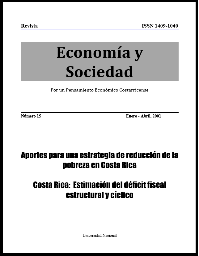 View Vol. 6 No. 15 (2001): Economía & Sociedad (enero-abril 2001)