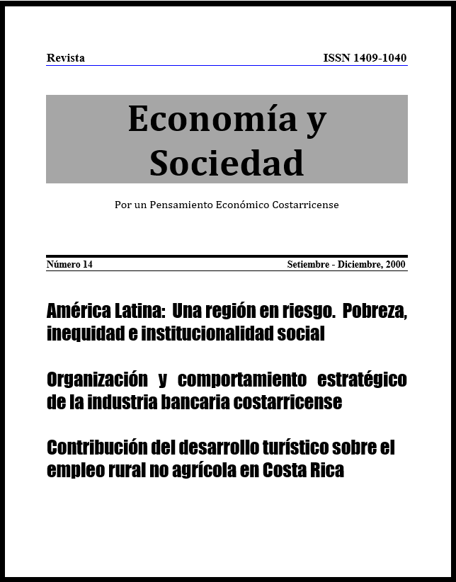 					View Vol. 5 No. 14 (2000): Economía & Sociedad (setiembre-diciembre 2000)
				