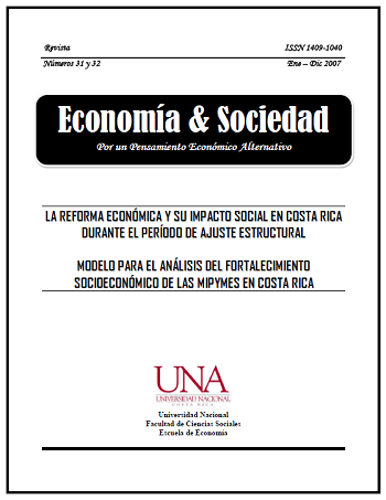 					View Vol. 12 No. 31-32 (2007): Economía & Sociedad (enero-diciembre 2007)
				