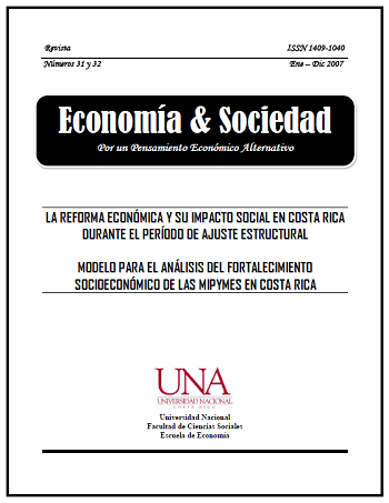 View Vol. 12 No. 31-32 (2007): Economía & Sociedad (enero-diciembre 2007)