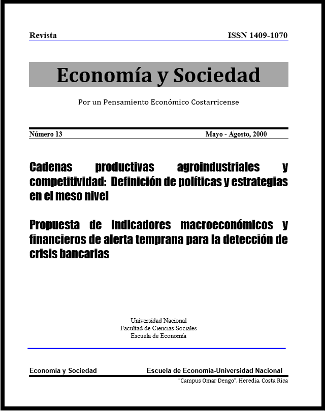 					View Vol. 5 No. 13 (2000): Economía & Sociedad (mayo-agosto 2000)
				