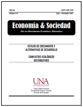 					View Vol. 11 No. 30 (2006): Economía & Sociedad (julio-diciembre 2006)
				