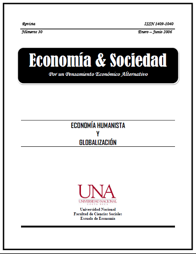 					View Vol. 11 No. 29 (2006): Economía & Sociedad (enero-junio 2006)
				