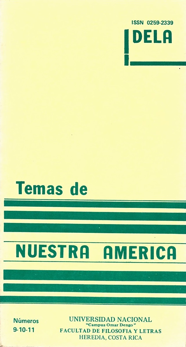 Ver Vol. 4 Núm. 9-10 (1987): Temas de Nuestra América. Revista de Estudios Latinoamericanos