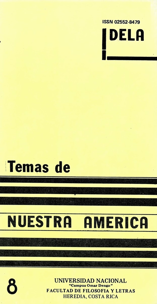 					Ver Vol. 3 Núm. 8 (1986): Temas de Nuestra América. Revista de Estudios Latinoamericanos
				