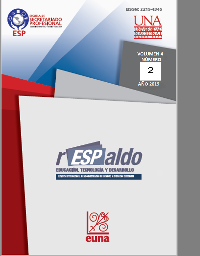 Ver Vol. 4 Núm. 2 (2019): Revista Respaldo: Revista Internacional en Administración de Oficinas y Educación Comercial