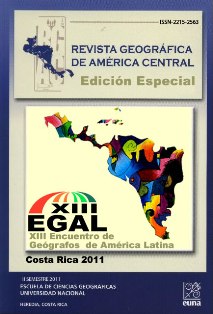 					Ver Vol. 2 Núm. 47E (2011): Revista Geográfica de América Central:XIII Encuentro de Geógrafos de América Latina (Versión Electrónica)
				